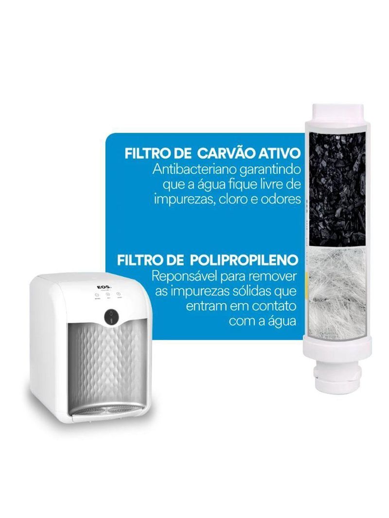 Bebedouro Purificador De água Eletrônico 3 Temperaturas Mineralle Epe01b Branco Bivolt - Eos Bivolt