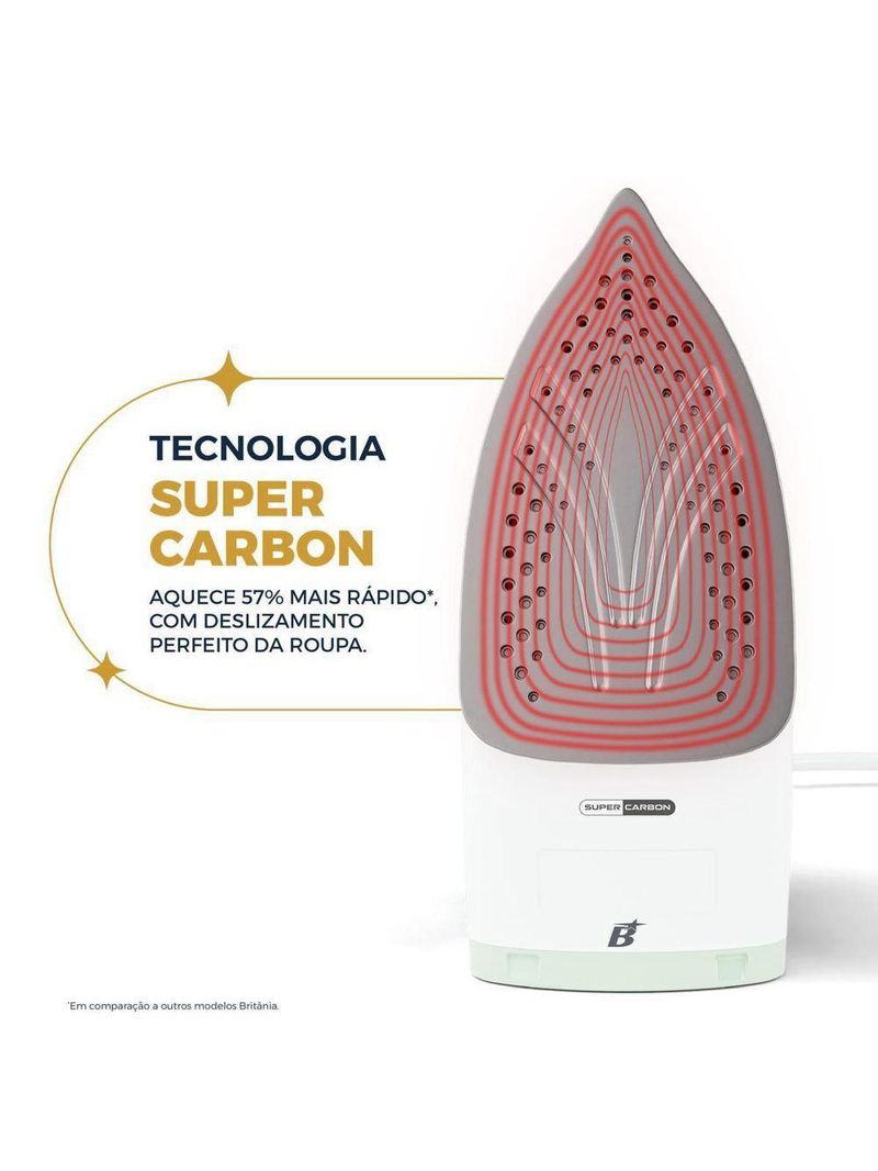 Ferro de Passar a Vapor Super Carbon Britânia BFV08 220V