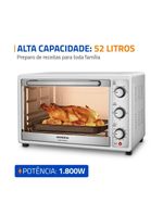 Forno Elétrico Mondial 52L Grand Family II 1800W FRN-52-W Branco/Inox 110V