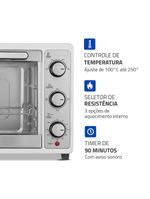 Forno Elétrico Mondial 52L Grand Family II 1800W FRN-52-W Branco/Inox 110V