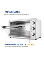 Forno Elétrico Mondial 52L Grand Family II 1800W FRN-52-W Branco/Inox 110V