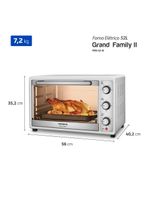 Forno Elétrico Mondial 52L Grand Family II 1800W FRN-52-W Branco/Inox 110V