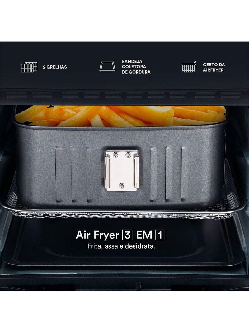 Fritadeira Sem óleo Air Fryer Oven Digital Toutch Titanium 12l Premium Eaf12t 220v - Eos 220v