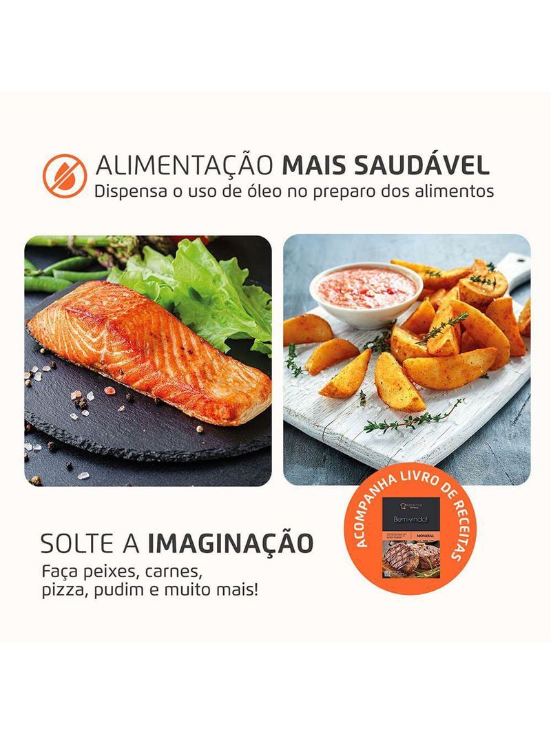 Fritadeira Air Fryer Forno Oven 12L Mondial Cinza/inox 2000W AFON-12L-GI 110V