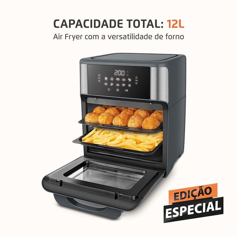 Fritadeira Air Fryer Forno Oven 12L Mondial Cinza/inox 2000W AFON-12L-GI 110V