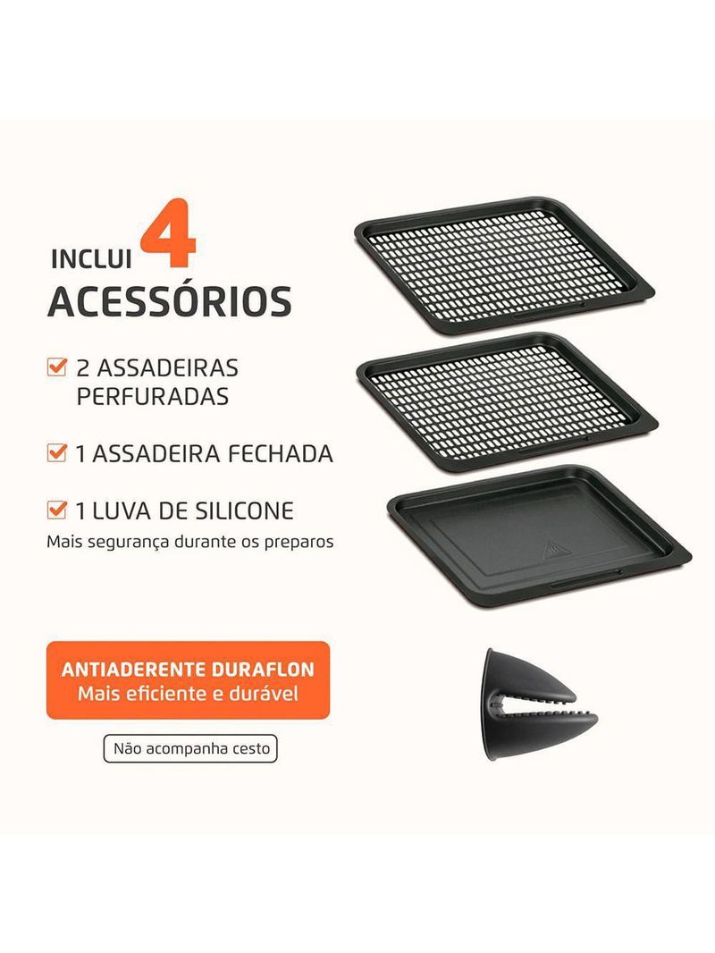 Fritadeira Air Fryer Forno Oven 12L Mondial Cinza/inox 2000W AFON-12L-GI 110V