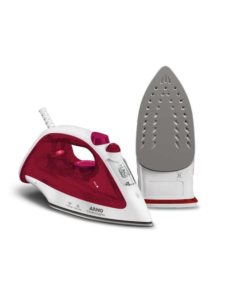 Ferro De Passar A Vapor Essentialgliss Arno FMQ Rosa E Branco 110V