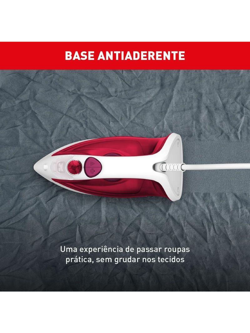 Ferro De Passar A Vapor Essentialgliss Arno FMQ Rosa E Branco 110V