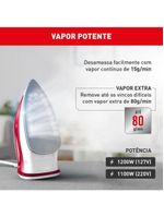 Ferro De Passar A Vapor Essentialgliss Arno FMQ Rosa E Branco 110V