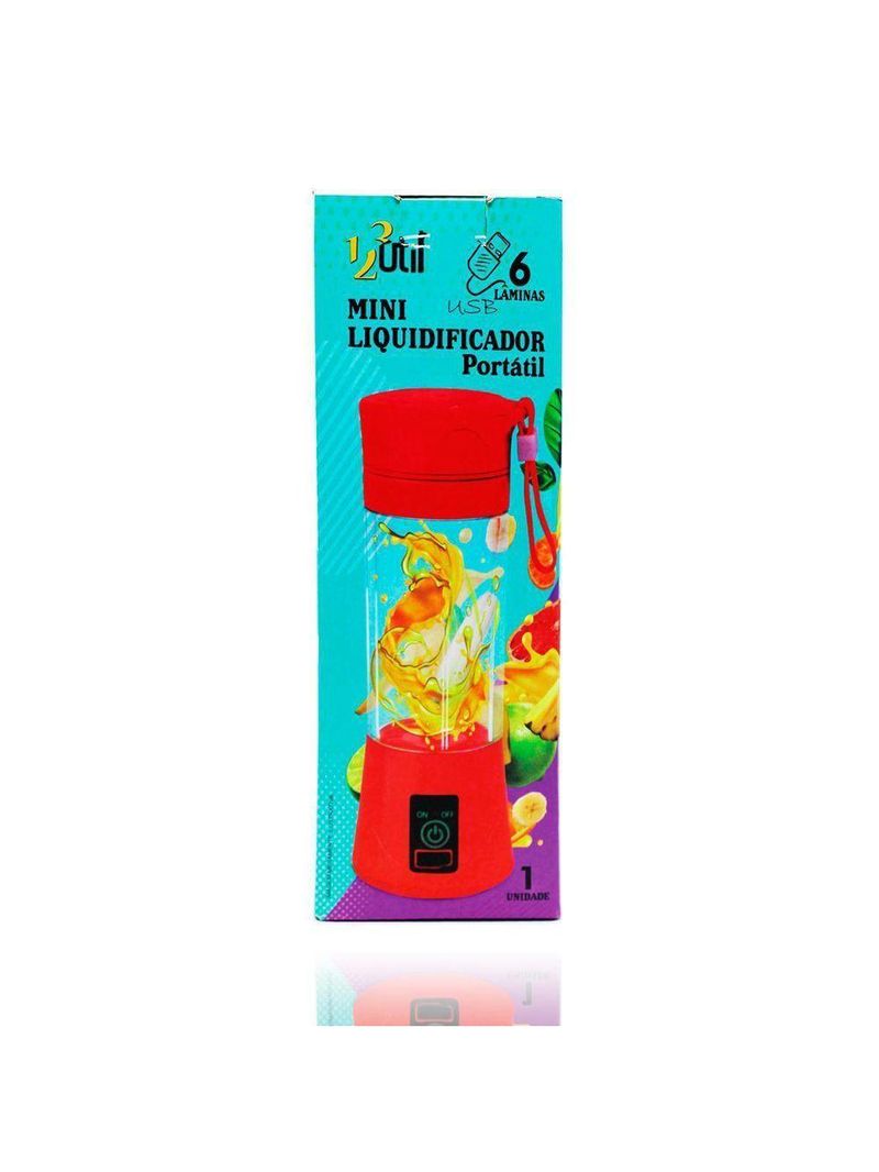 Mini Liquidificador Portatil Shake Juice Cup Batida Vermelho