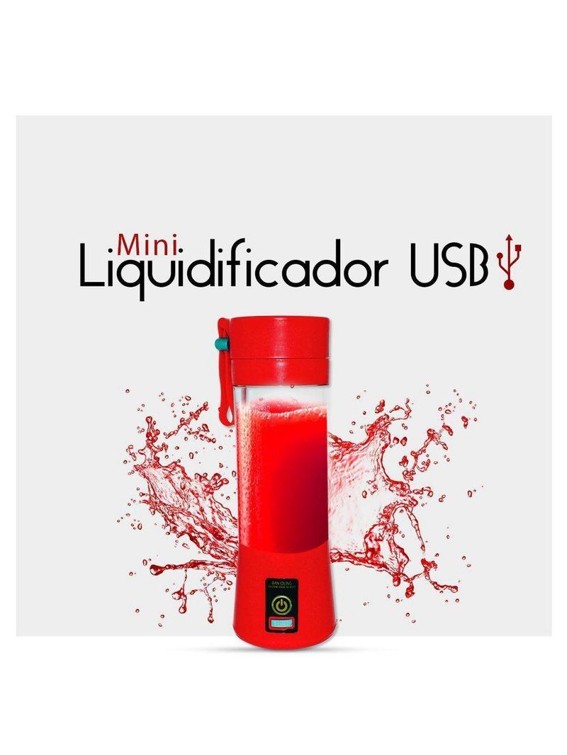 Mini Liquidificador Portatil Shake Juice Cup Batida Vermelho
