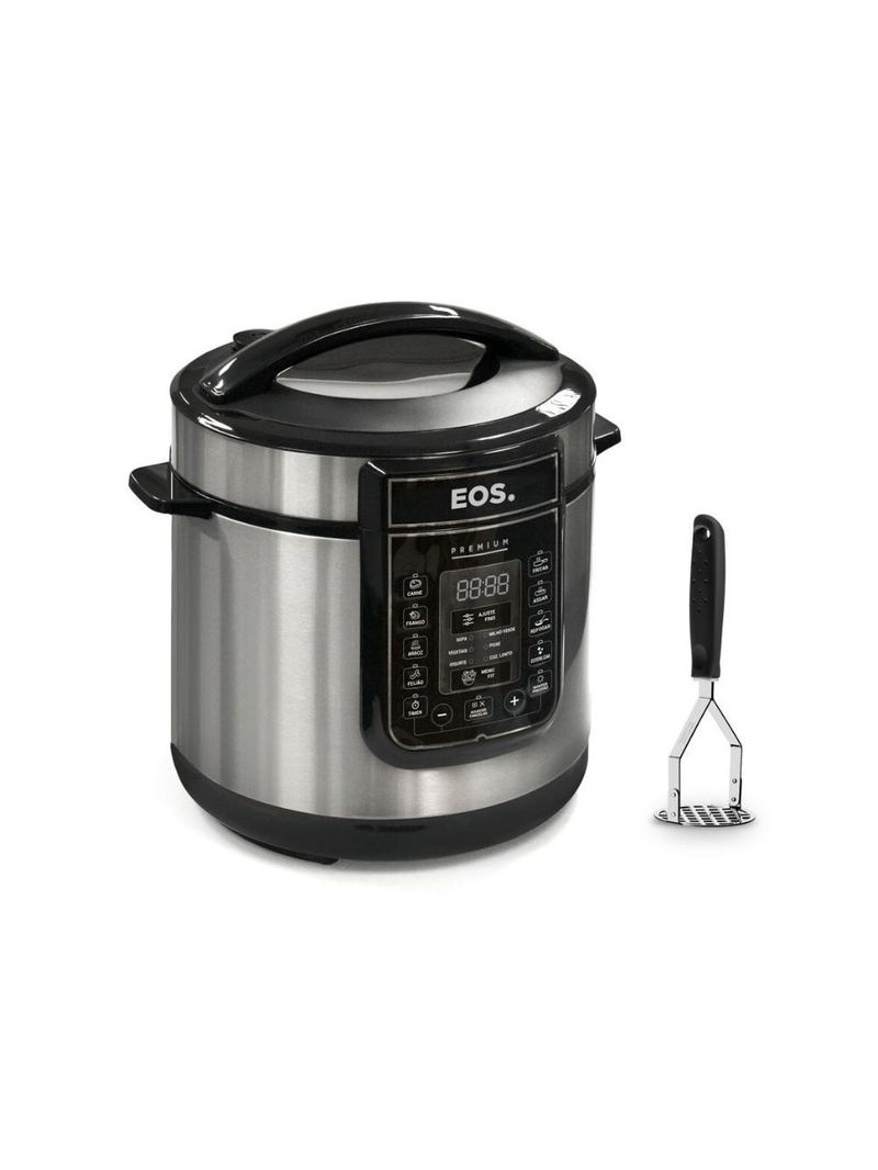 Panela De Pressão Elétrica Digital Epp60di 220v Eos Com Amassador De Batata E Feijão Tramontina 220v