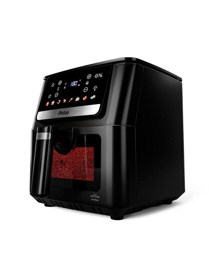 Air Fryer Philco 6,5L Visor Glass e Redstone PAF65A 220V