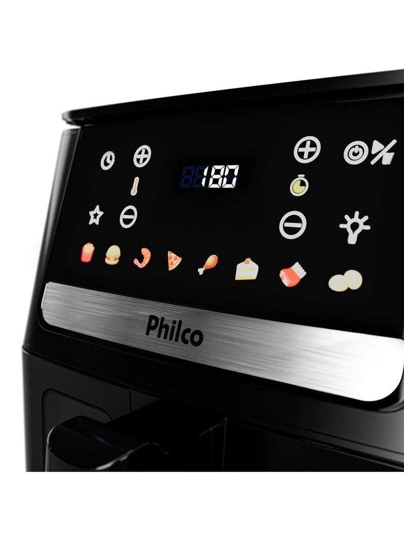 Air Fryer Philco 6,5L Visor Glass e Redstone PAF65A 220V