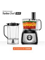 Multiprocessador Turbo Chef 3 Em 1 Mondial Preto 1000W MPN-02-BE 220V