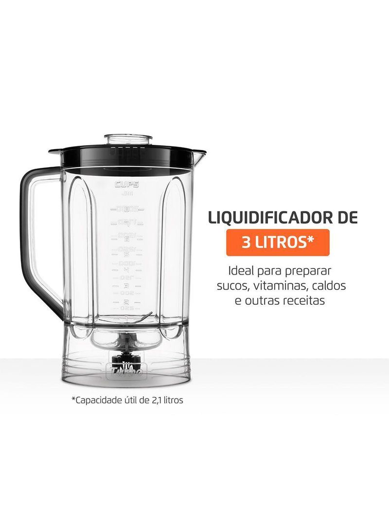 Multiprocessador Turbo Chef 3 Em 1 Mondial Preto 1000W MPN-02-BE 220V