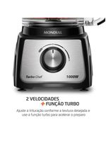 Multiprocessador Turbo Chef 3 Em 1 Mondial Preto 1000W MPN-02-BE 220V