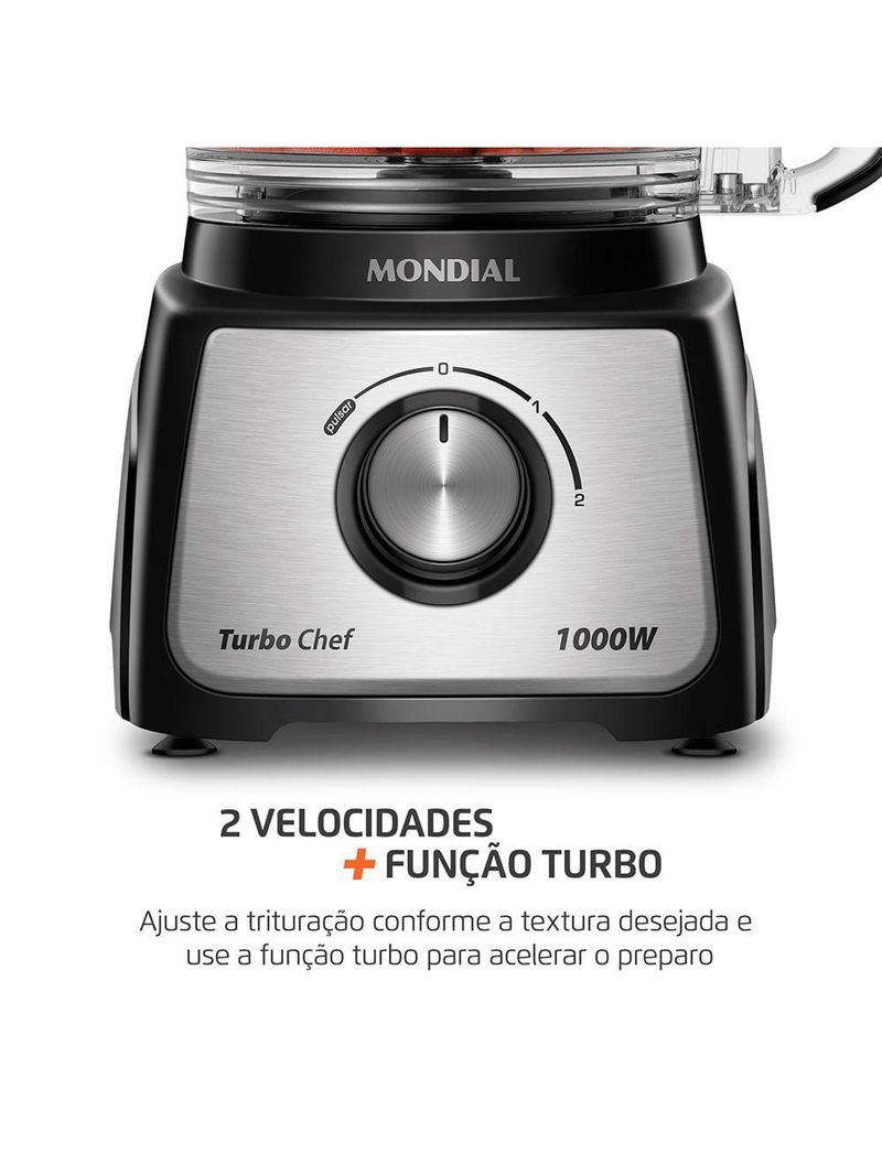Multiprocessador Turbo Chef 3 Em 1 Mondial Preto 1000W MPN-02-BE 220V