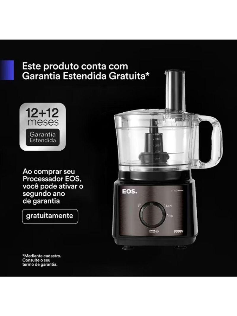 Processador De Alimentos 7 Em 1 Com Duas Velocidades Titanium EPS01T Eos B170841 110V