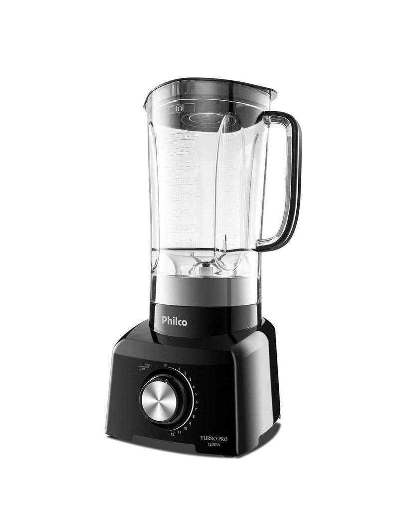 Liquidificador Philco 1200W 3L 12 Velocidades Preto Turbo Pro 110V