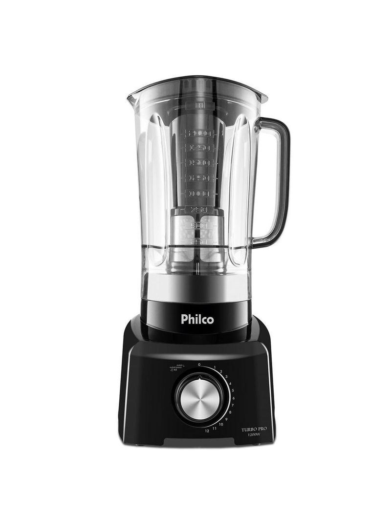 Liquidificador Philco 1200W 3L 12 Velocidades Preto Turbo Pro 110V