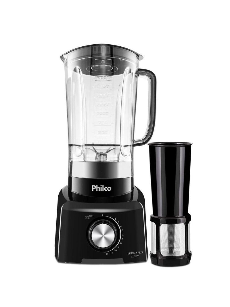 Liquidificador Philco 1200W 3L 12 Velocidades Preto Turbo Pro 110V