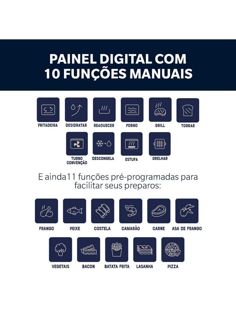 Forno E Fryer 15L Oster Multifunções Compact 10 Em 1 110V