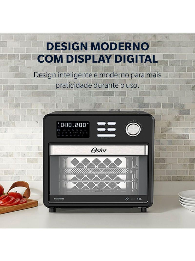 Forno E Fryer 15L Oster Multifunções Compact 10 Em 1 110V