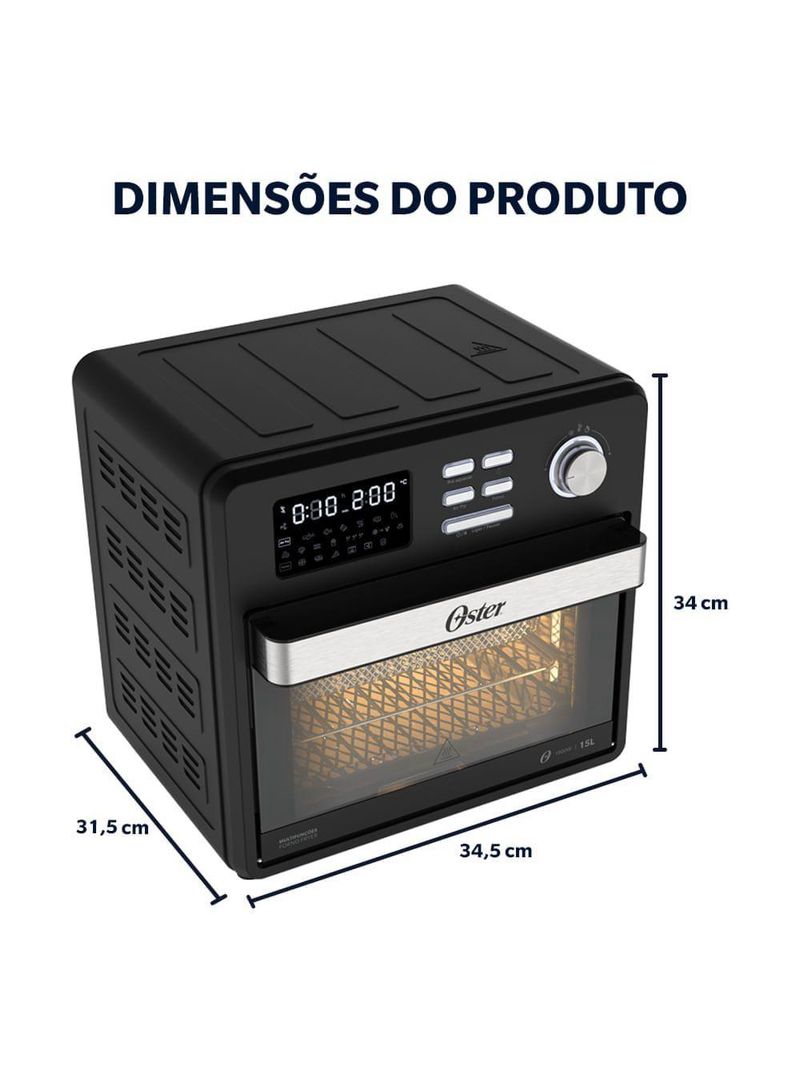 Forno E Fryer 15L Oster Multifunções Compact 10 Em 1 110V