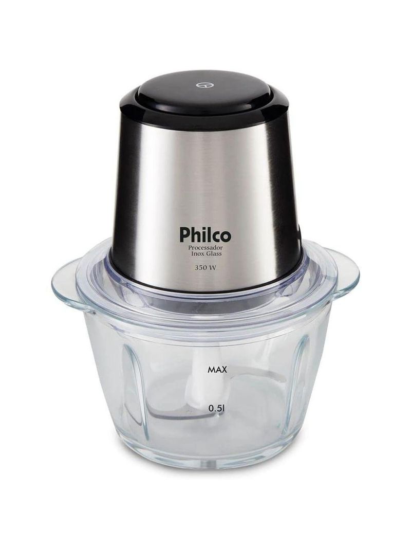 Mini Processador Philco Inox Vidro 1,2L 350W 220V