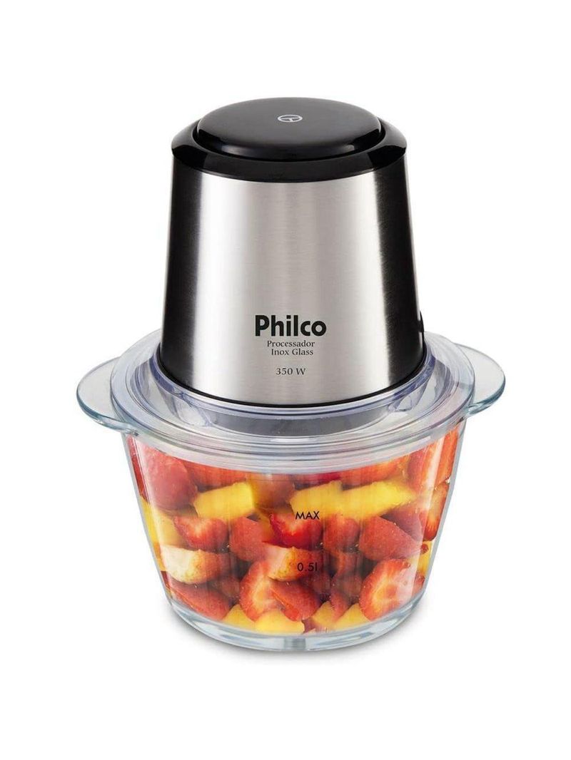 Mini Processador Philco Inox Vidro 1,2L 350W 220V