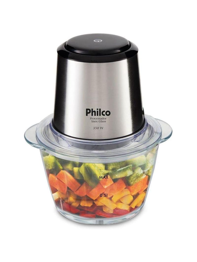 Mini Processador Philco Inox Vidro 1,2L 350W 220V