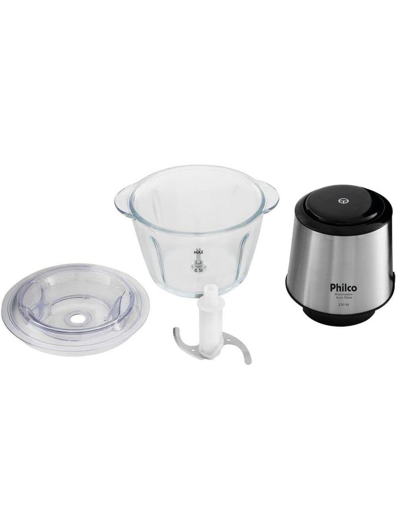 Mini Processador Philco Inox Vidro 1,2L 350W 220V
