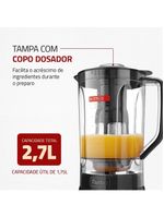Liquidificador mondial turbo full black l900fb preto 900w com 5 velocidades