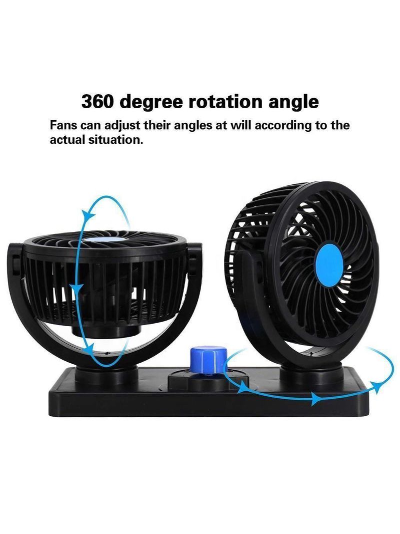 Ventilador Automotivo Duplo Rotativo Ajustavel 12v