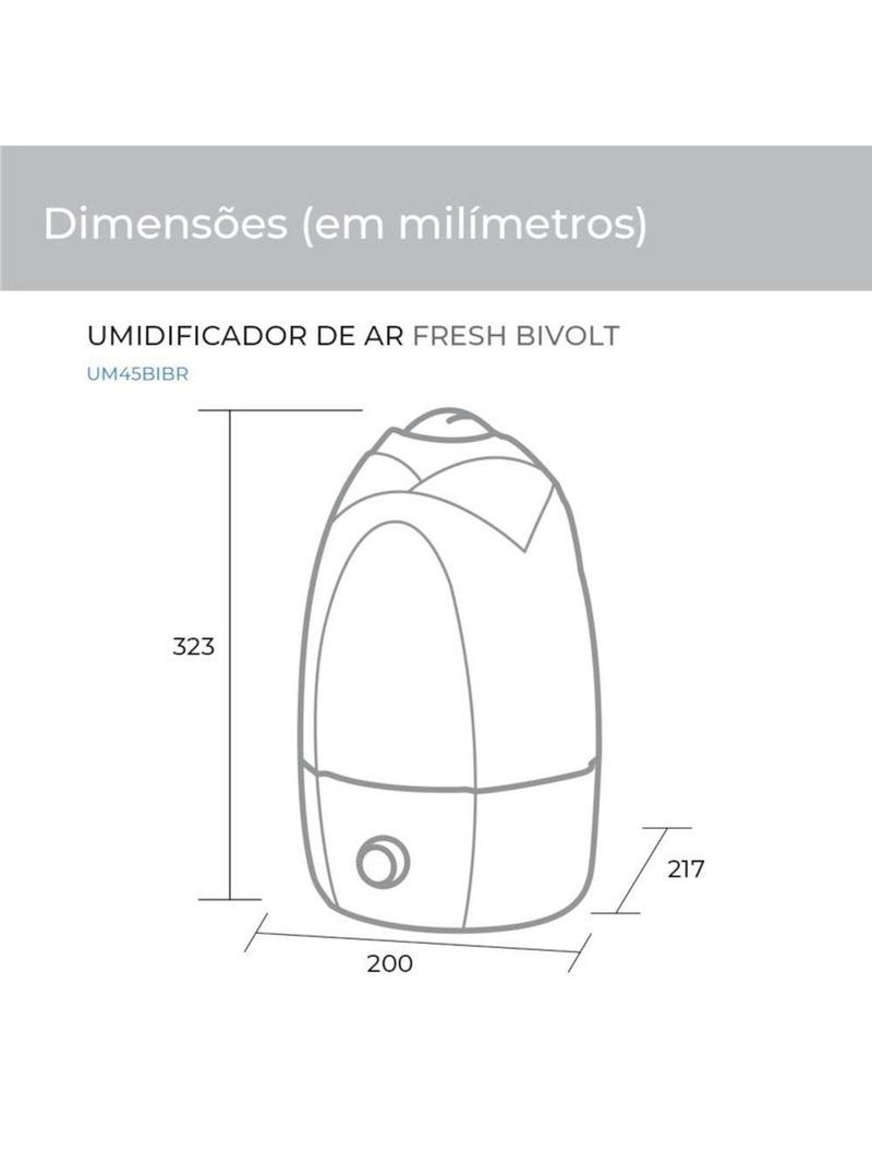 Umidificador De Ar Fresh 4 Litros Branco Suggar UM45BIBR Bivolt