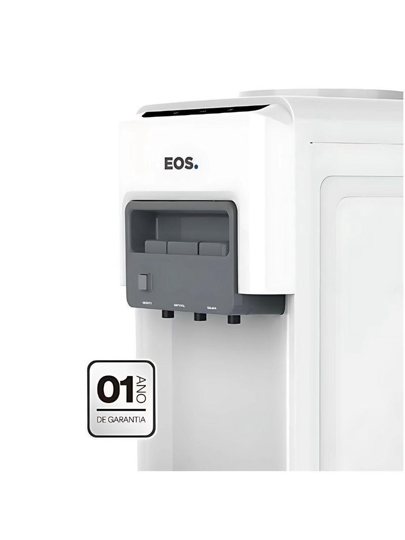 Bebedouro Água Quente Natural E Gelada Eletrônico Branco Galão Mineralle EOS B198238 EBE06QB 220V