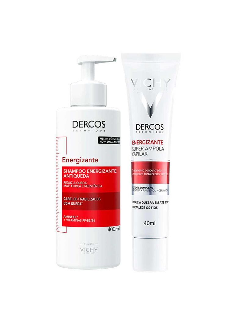 Vichy dercos energizante kit - shampoo + ampola