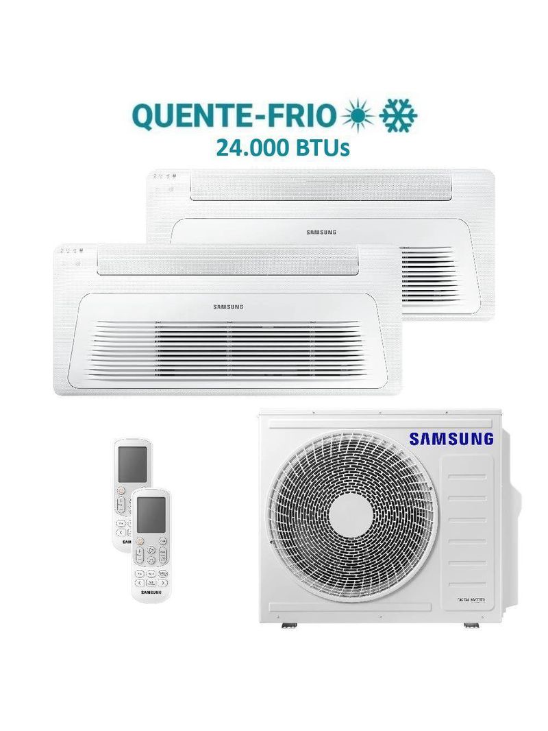 Ar Condicionado Multi Bi Split K7 1V Samsung Wind Free 24000 BTU (1x1200+1x18000) Quente e Frio Inverter R410 220V (AJ068AXJ3KH/AZ)