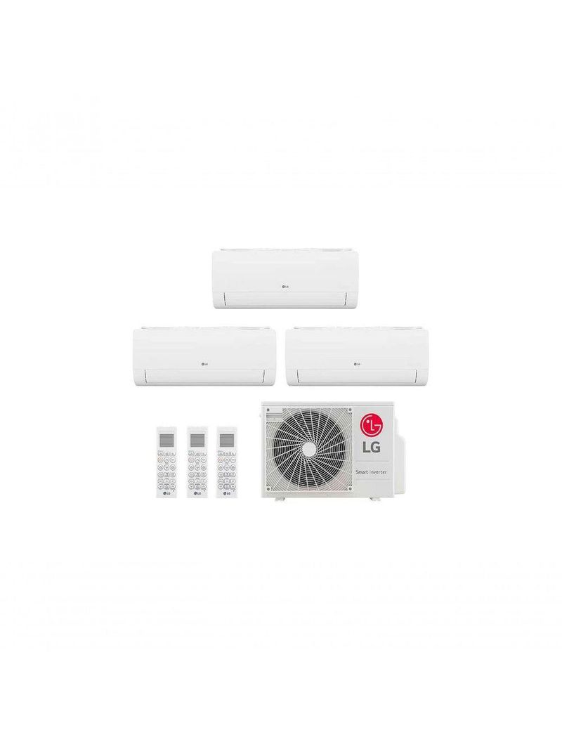 Ar Condicionado Multi Split Inverter 3 Ambientes (Hiwall 1X 9000BTUS, 2X12000BTUS) Quente/Frio WiFi Integrado 220V