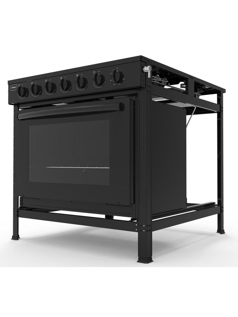 Fogão Industrial 4 Bocas Baixa Pressão Com Forno Realce Bivolt Cr221 Preto Preto 127/220