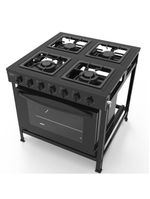 Fogão Industrial 4 Bocas Baixa Pressão Com Forno Realce Bivolt Cr221 Preto Preto 127/220