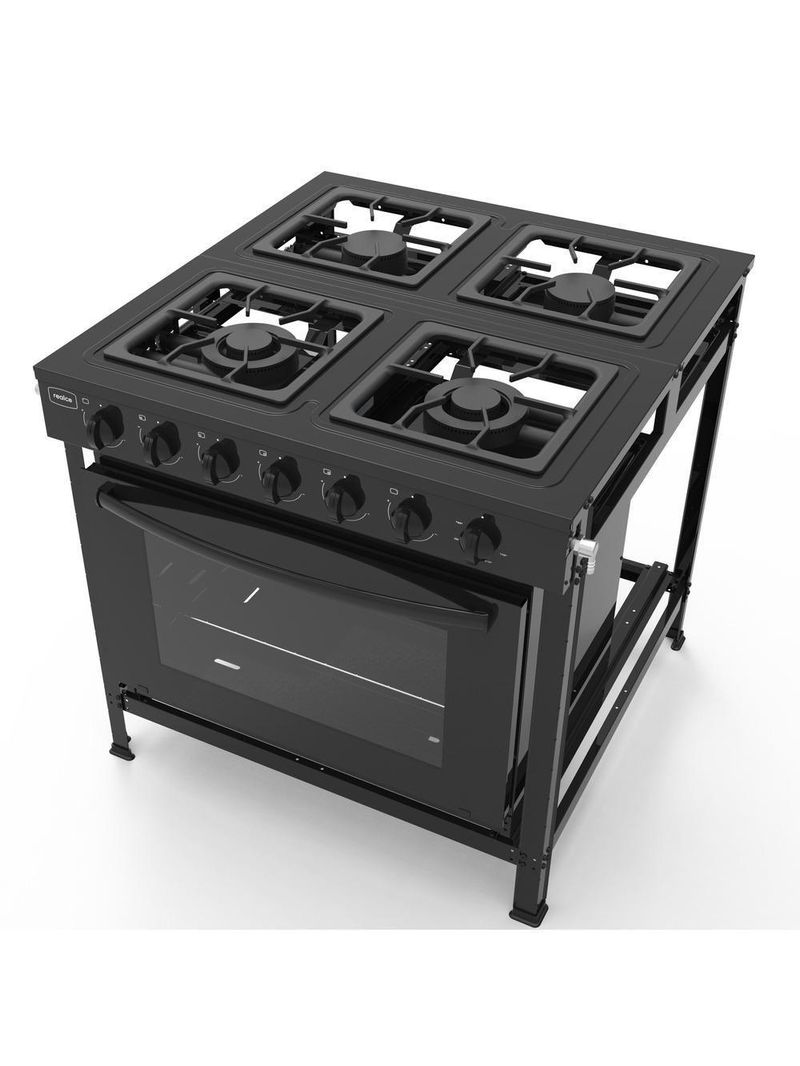 Fogão Industrial 4 Bocas Baixa Pressão Com Forno Realce Bivolt Cr221 Preto Preto 127/220
