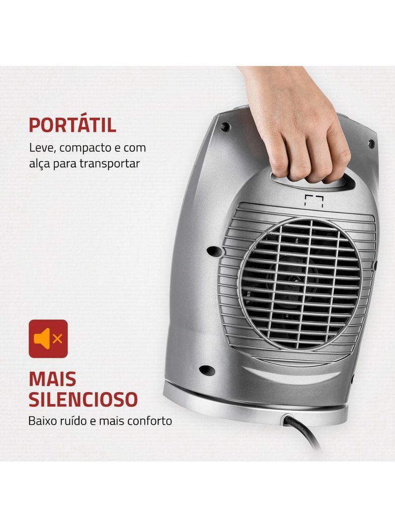 Aquecedor Mondial A-05 Preto Com Prata 220V