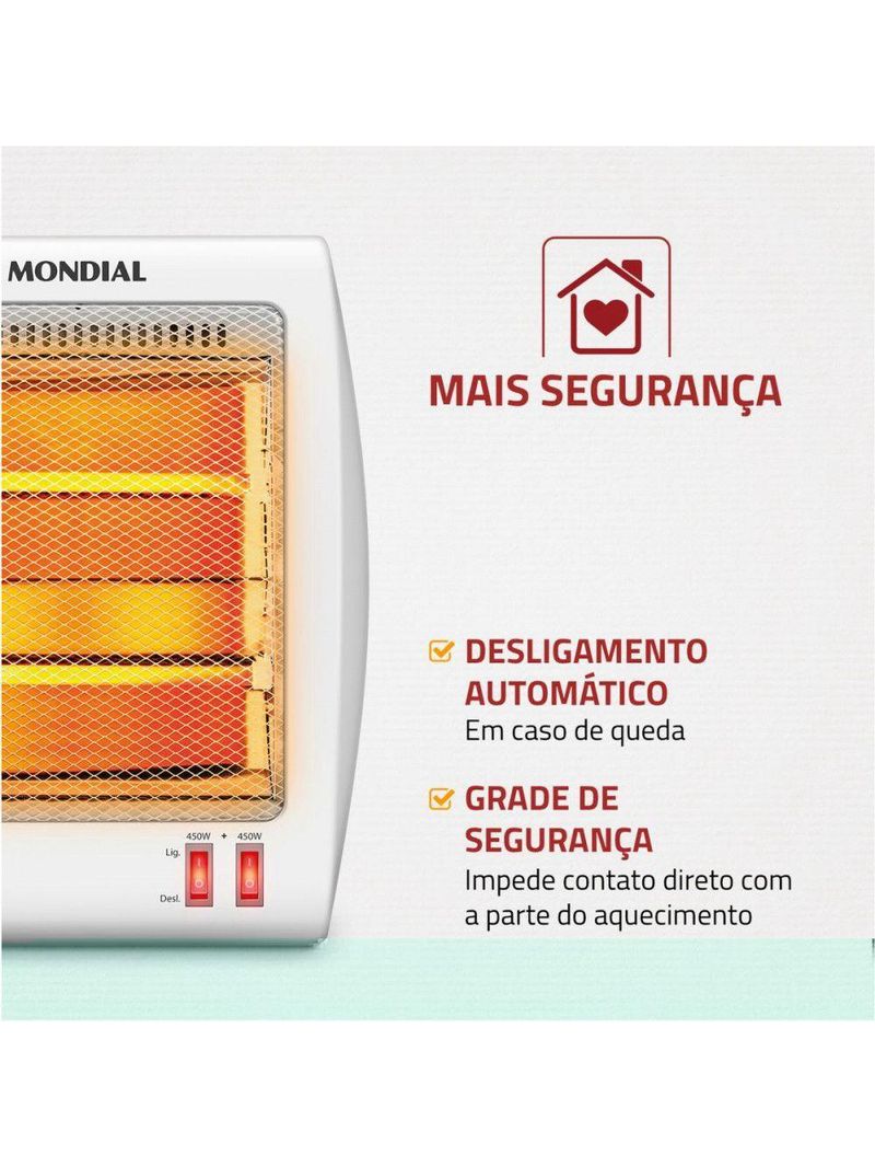 Aquecedor Elétrico Mondial A-16 Quartzo Branco Com Cinza 220V