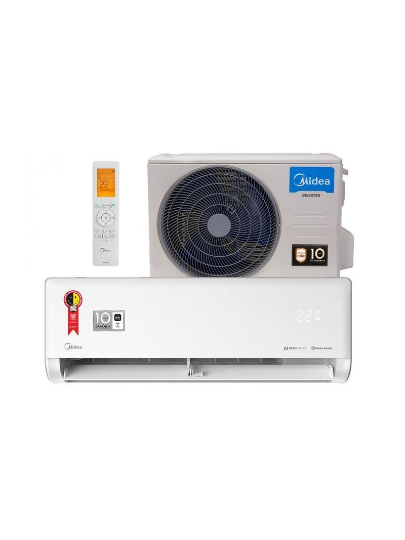 Ar Condicionado Split Midea Hi Wall Inverter AI Ecomaster 18000 BTU/h Frio Monofásico 38EZVCA18M5/42EZVCA18M5 220V