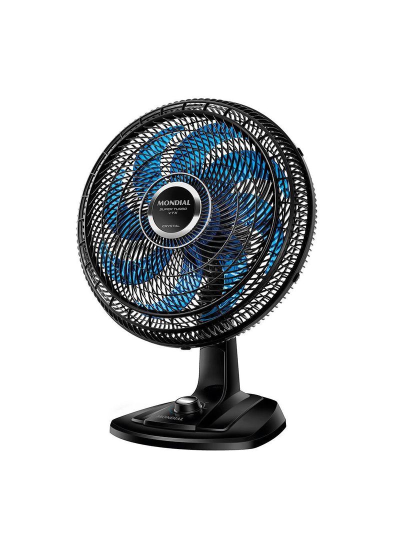 Ventilador De Mesa Mondial 40cm Super Turbo 8 Pás VTX-40-CRYSTAL Preto/Azul 220V