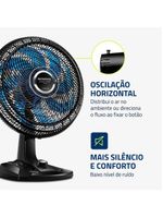 Ventilador De Mesa Mondial 40cm Super Turbo 8 Pás VTX-40-CRYSTAL Preto/Azul 220V