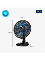 Ventilador De Mesa Mondial 40cm Super Turbo 8 Pás VTX-40-CRYSTAL Preto/Azul 220V