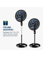 Ventilador De Coluna Mondial 40cm Super Turbo 8 Pás VTX-40C-Crystal Preto Azul 220V
